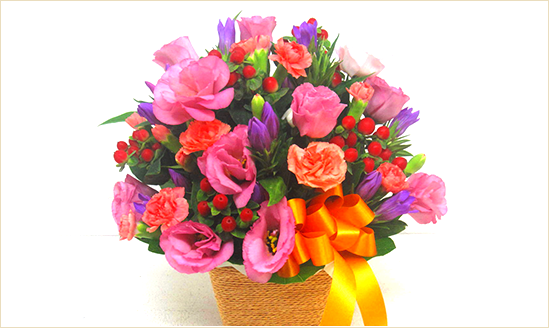 リンドウ入りアレンジメント